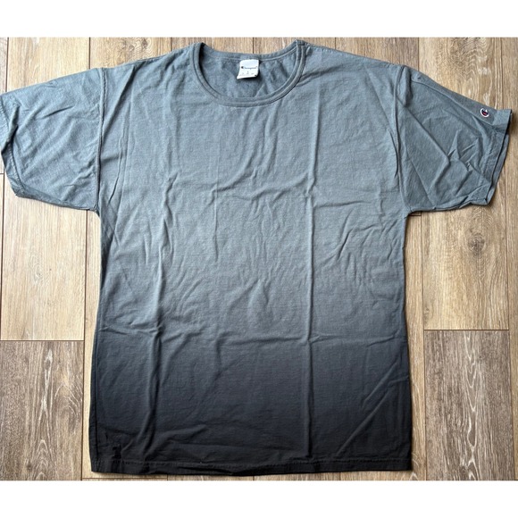 NWOT Unisex Champion Ombre Dip Dye T-Shirt - Large - Black Ombre - Picture 4 of 6